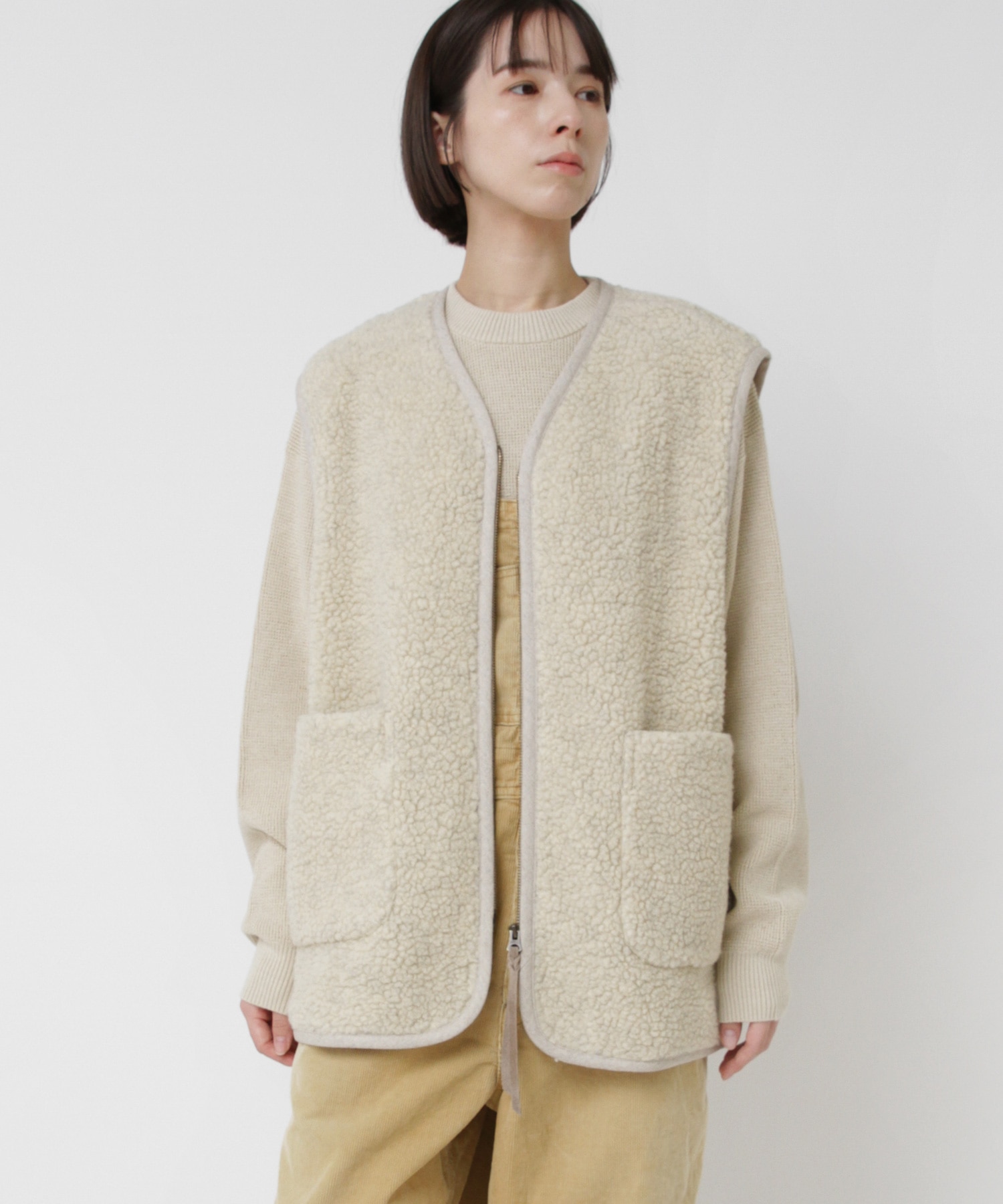 V0169 ウールボアベスト(F チャコール): アウター - RNA ONLINE STORE