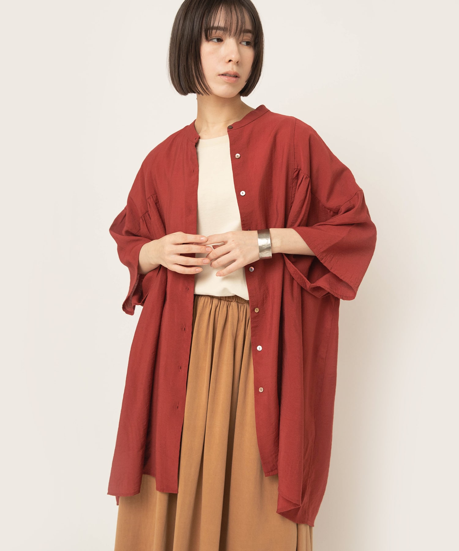 4月下旬納期】B2966 エアリーオーバーチュニック(F オフ): トップス