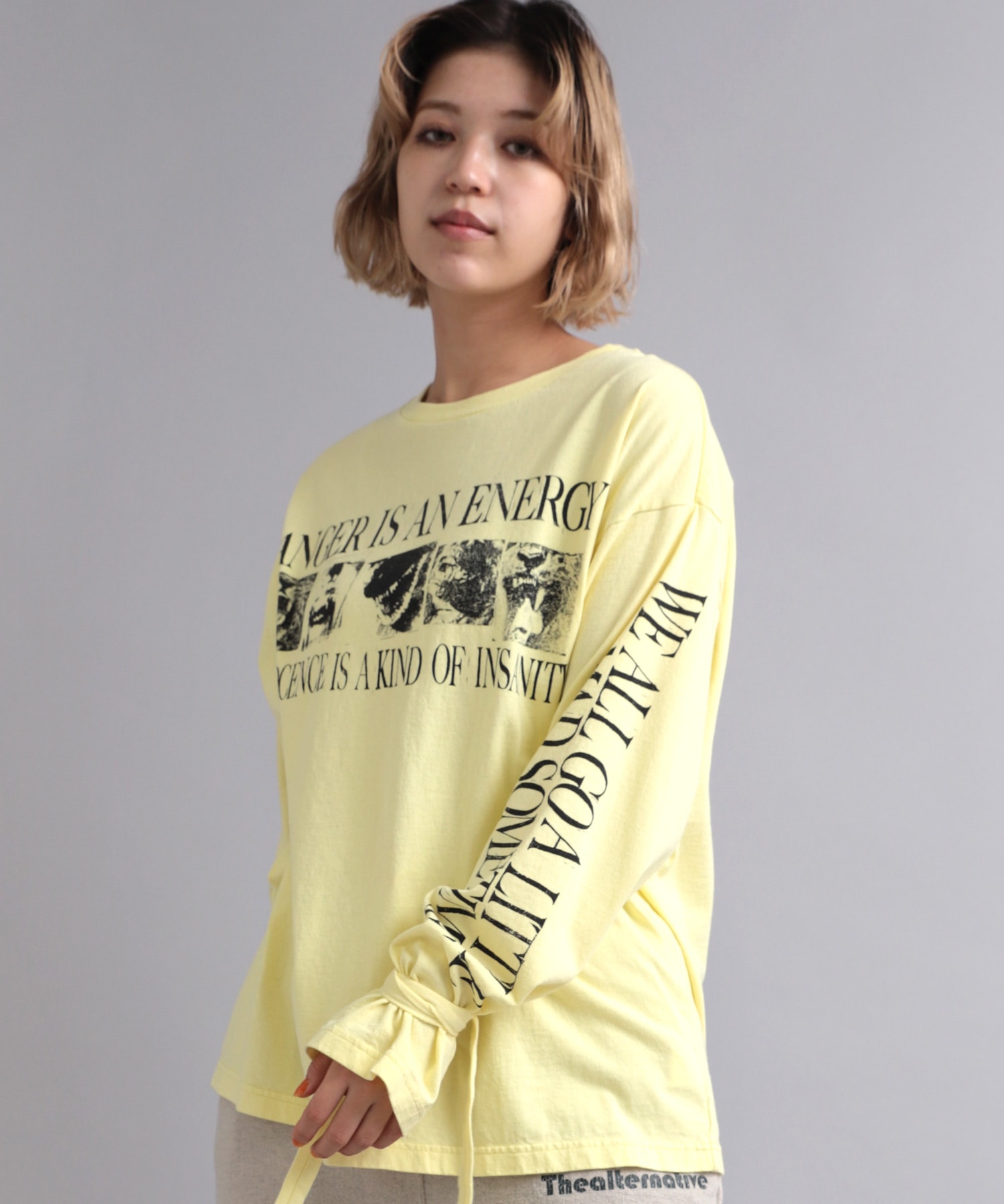 M2036 ANGERフォトリボンロンT(M ライトイエロー): トップス - RNA