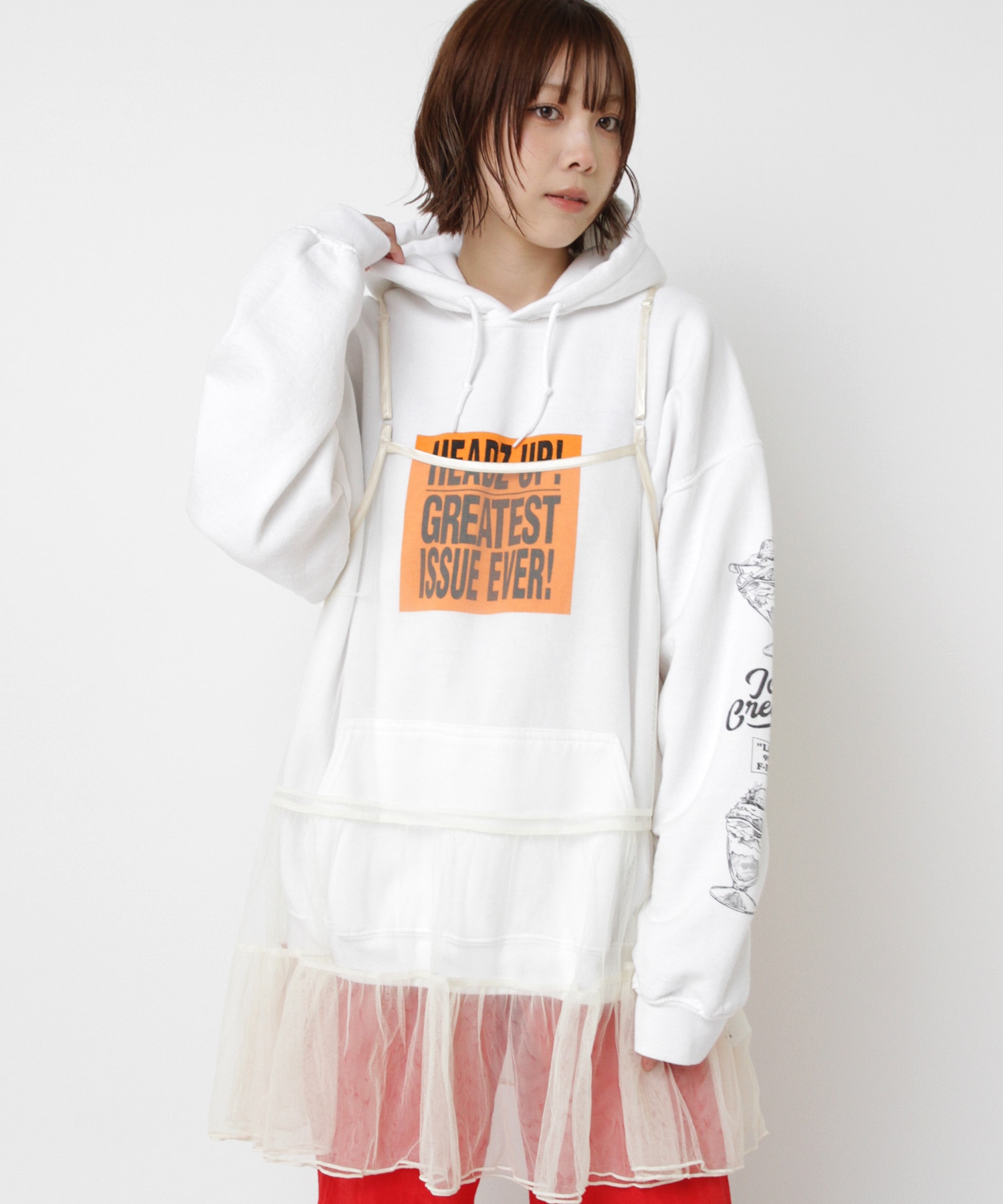 M2580 スクエアロゴパーカー(M ホワイト): トップス - RNA ONLINE