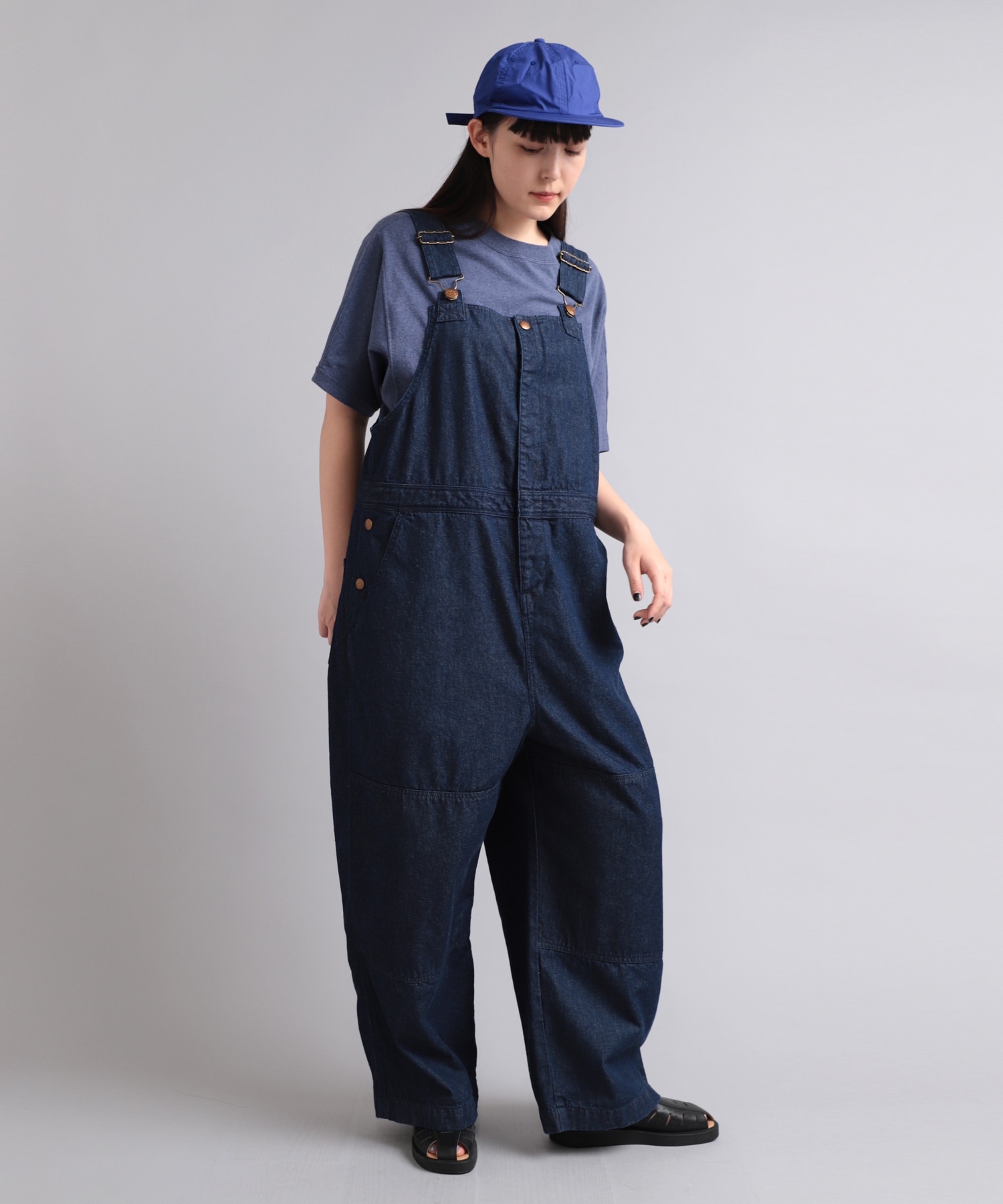 O0698 オーバーサイズワークオーバーオール(M デニム): オールインワン