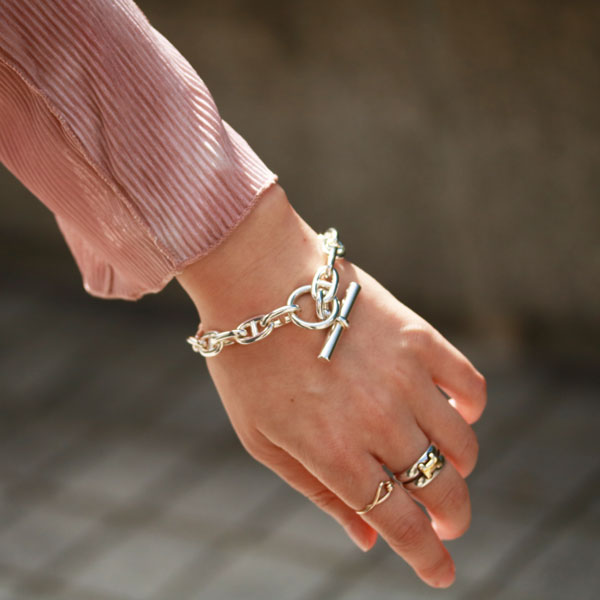 HERMES エルメス シェーヌダンクルMM 16コマ ユーズド 中古(シルバー