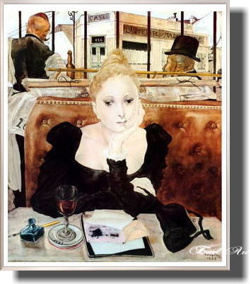 藤田嗣治、「Deux Nus a la draperie」、希少画集の額装画 藤田嗣治