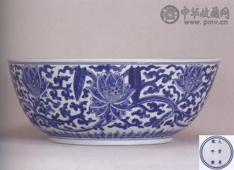清康熙青花缠枝莲纹大碗收藏资讯|艺术家|书画家|书画名人|书法家-中华