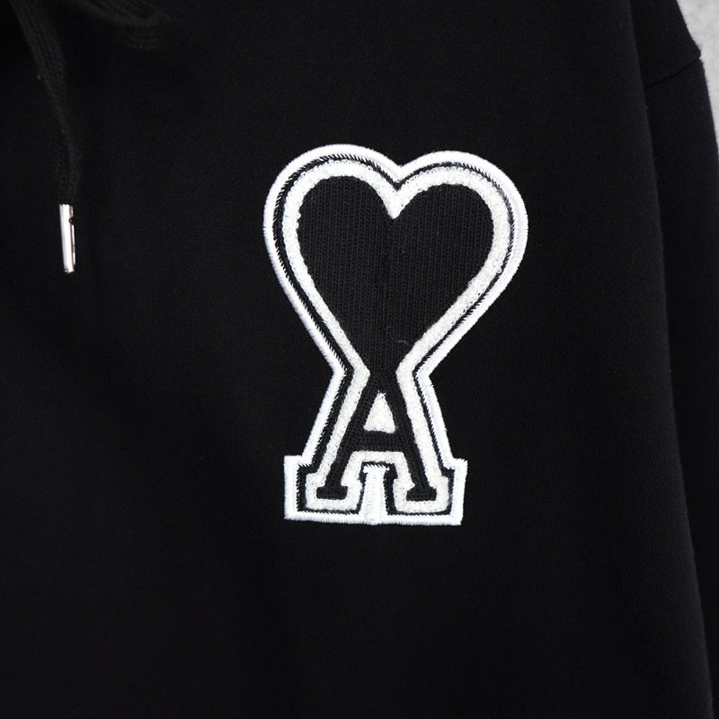 アミ パリス アミパリ パーカー ハートロゴ ワッペン ブラック