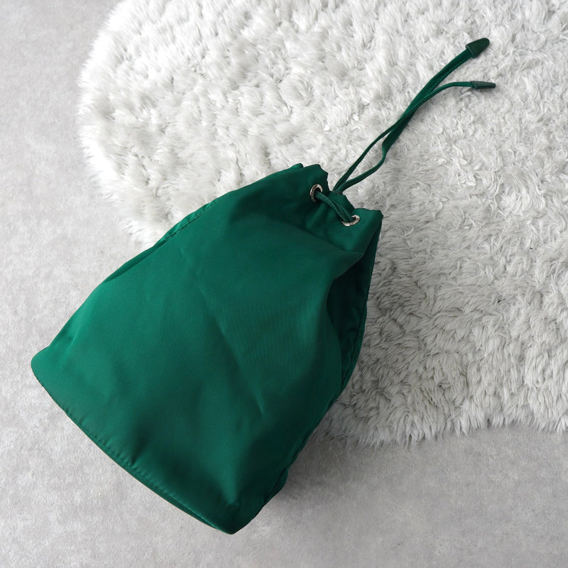 プラダ ポコノ テスート ナイロン 巾着 バッグ ポーチ エメラルド