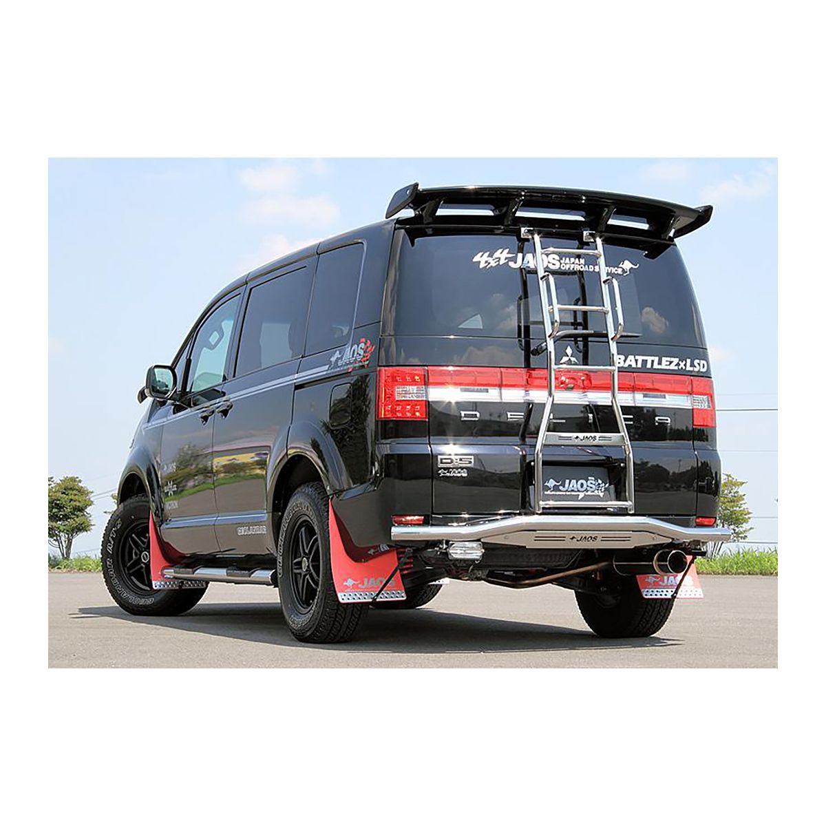 JAOS ジャオス マッドガードIII フロントセット レッド デリカ D:5 2枚