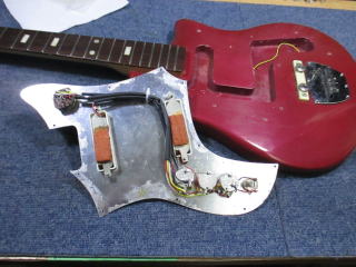 Guyatone LG-80T - ビザール、ポット交換、配線改造 - ギターリペア