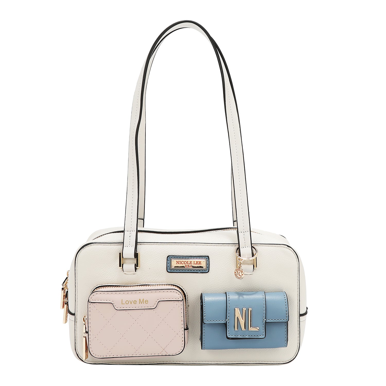 Colorblock Pocket Shoulder Bag Blends Bold Detail with Effortless
