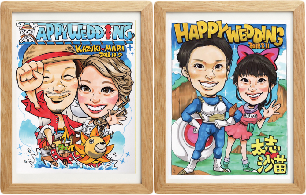 結婚式、還暦で似顔絵なら圧倒的なクオリティーの似顔絵専門店スタジオ