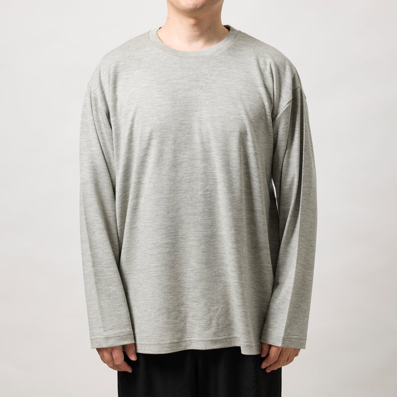 ウルトラファインメリノウール100%ロングスリーブTシャツ 13.5μ