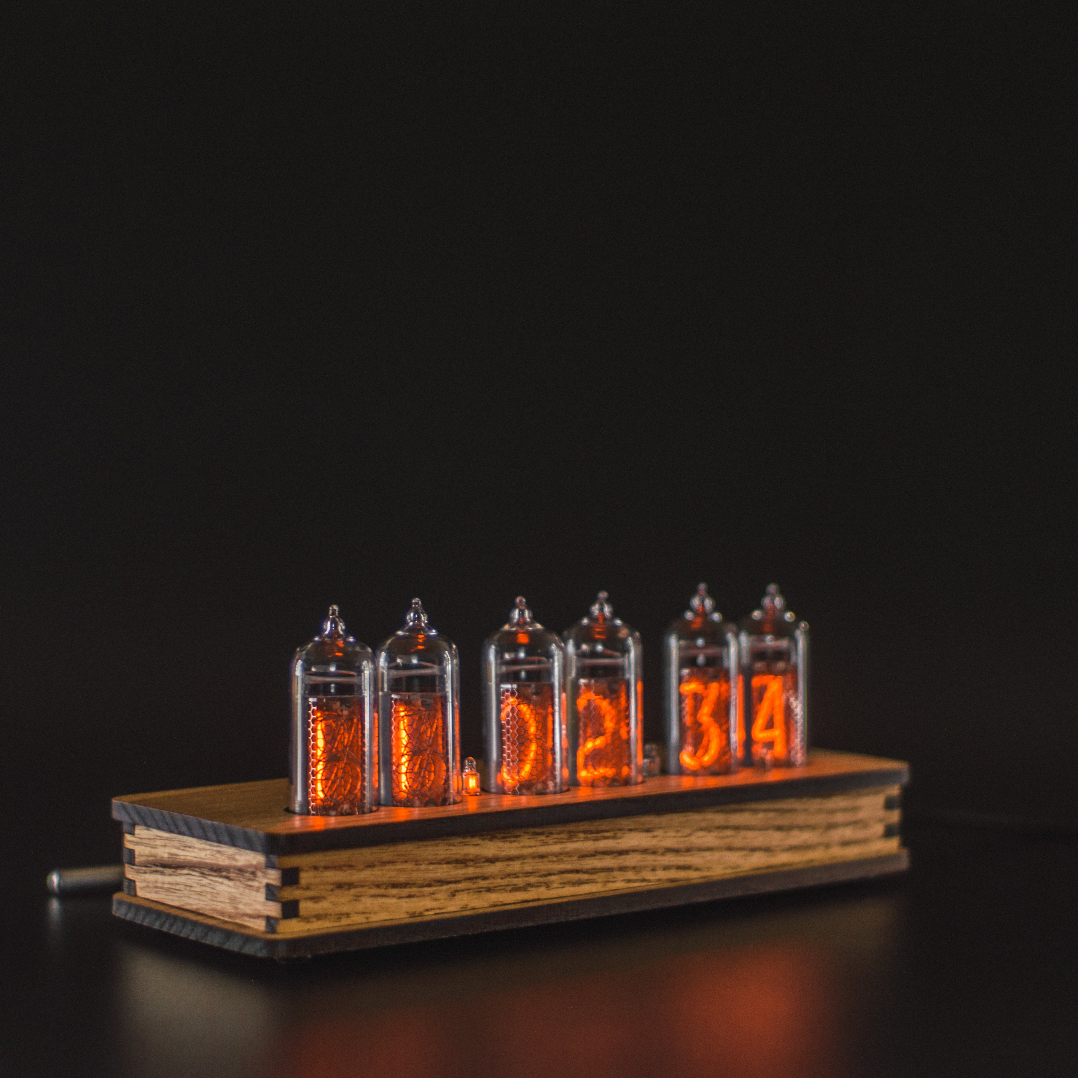 Nixie Tube Clock 6X IN-14 with Replaceable Nixie Tubes, Temperature Se