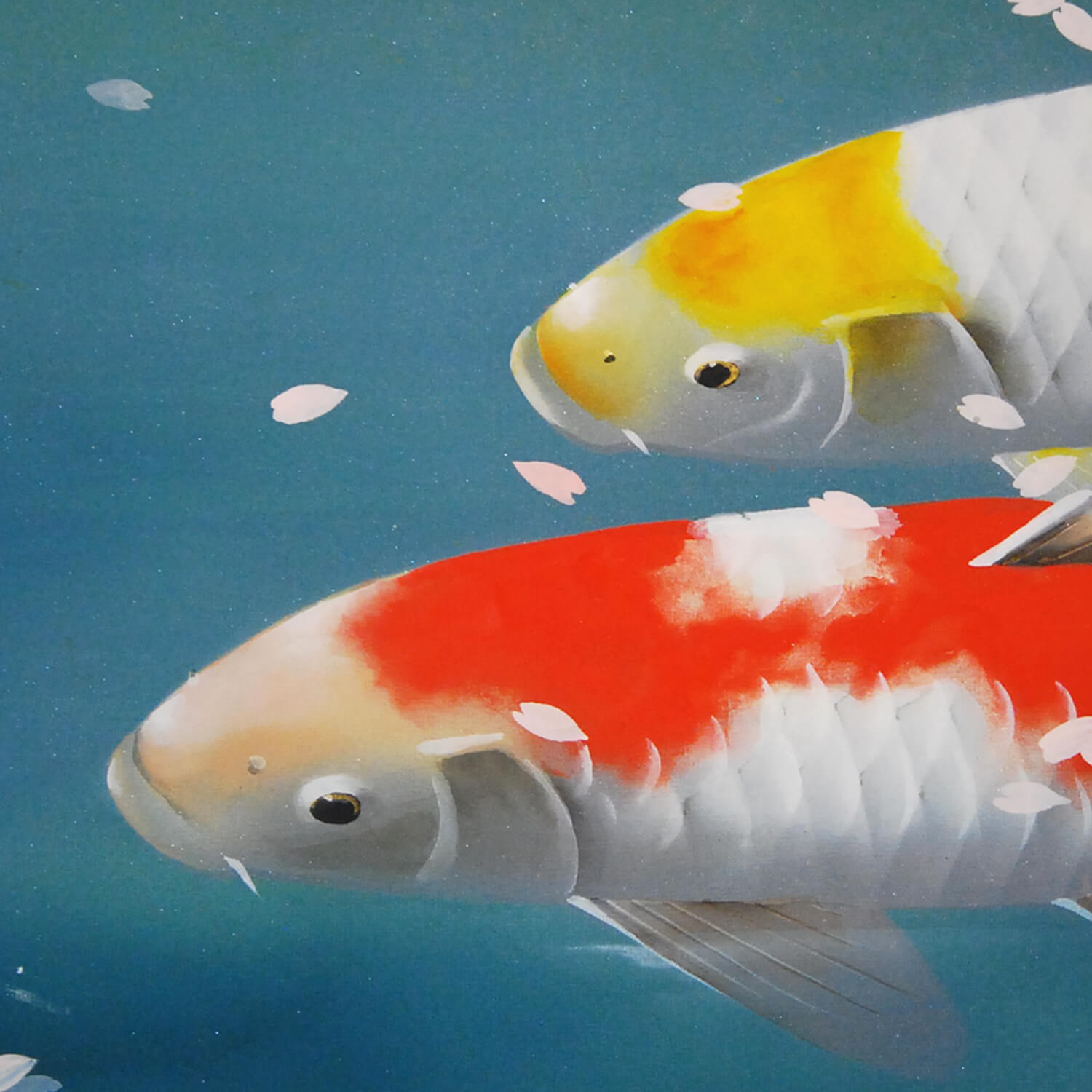 岡本珠洸 / 遊鯉（桜） | 掛軸 - 野村美術