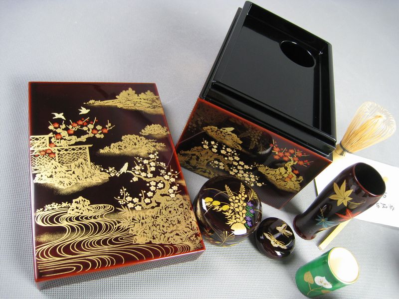 蒔絵茶箱揃 橋本春路 茶道具一式 棗/香合/茶筅/茶杓 | のみの市