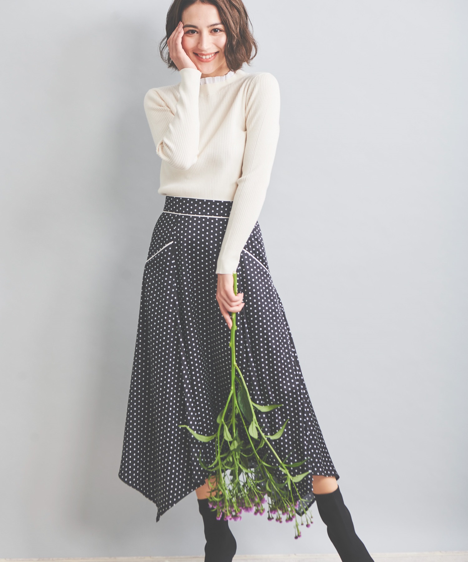 サテンドットスカート | フレアスカート | NOELA OFFICIAL WEB STORE