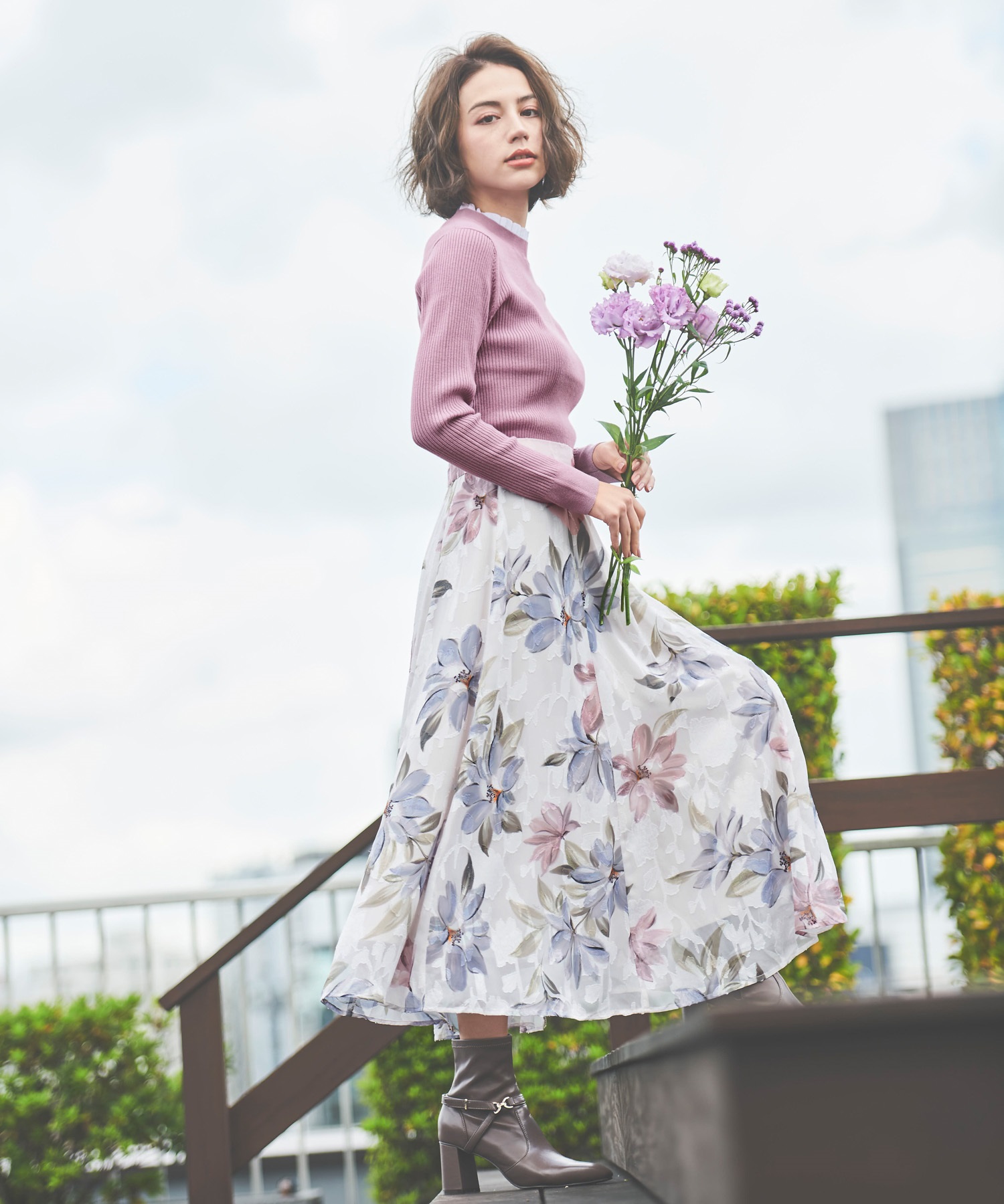 カットジャガード花柄スカート | フレアスカート | NOELA OFFICIAL WEB