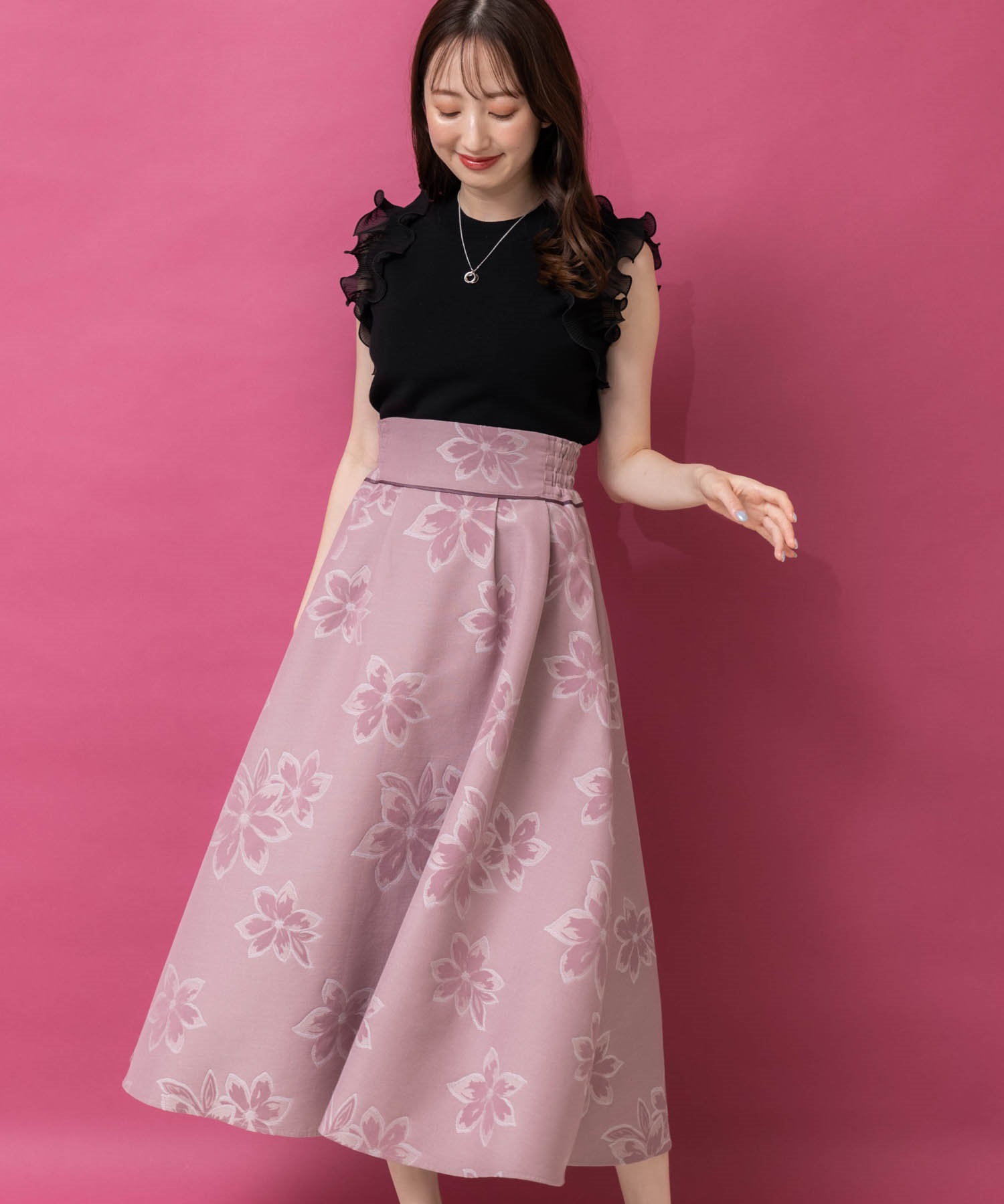 ジャガード花柄スカート | フレアスカート | NOELA OFFICIAL WEB STORE