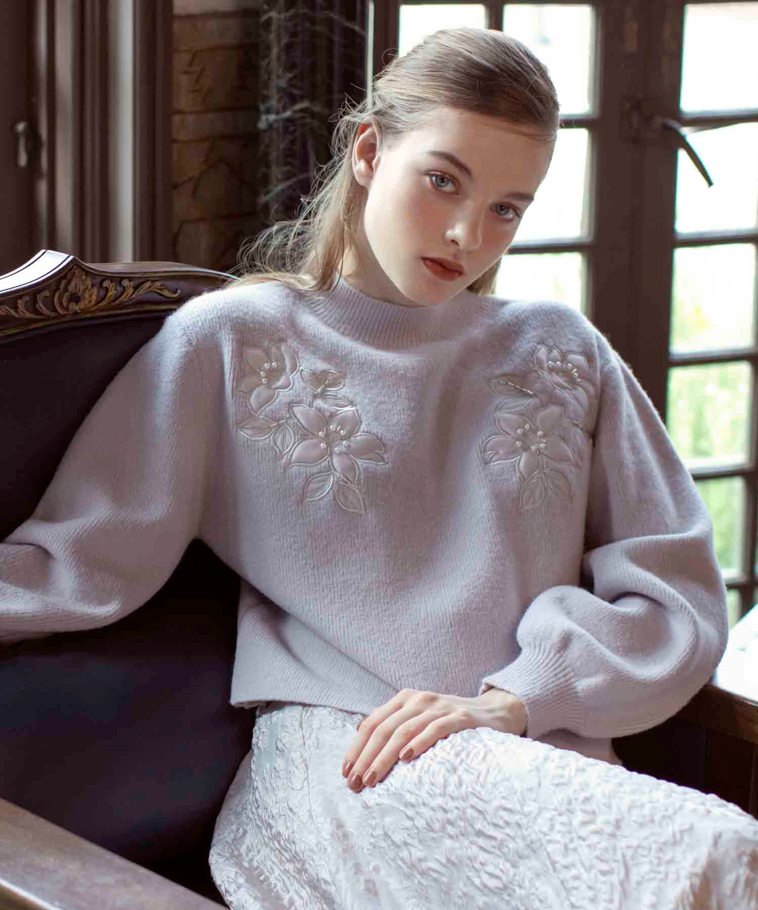 サテンフラワーニット | ニット | NOELA OFFICIAL WEB STORE