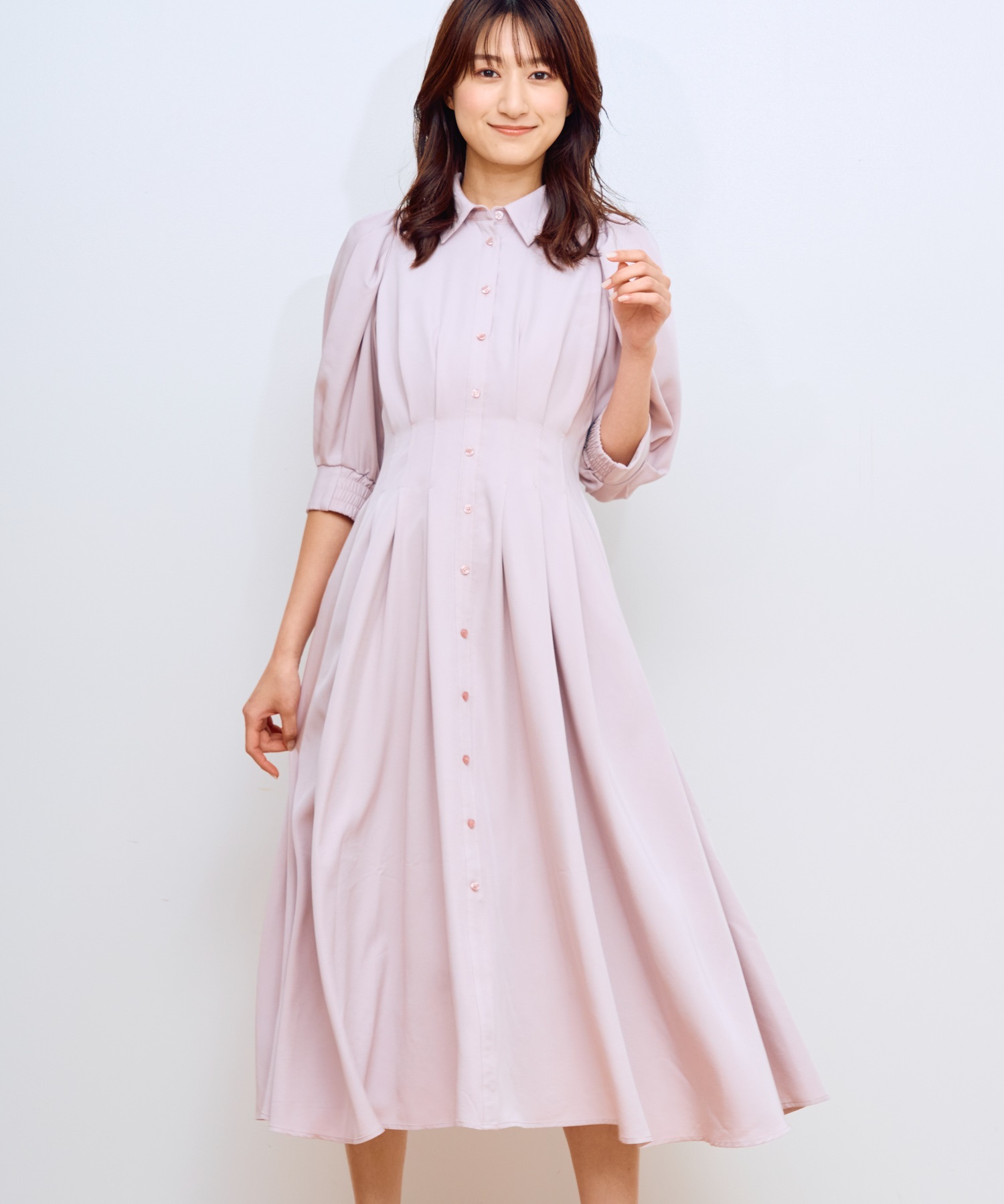 袖パフシャツ型ワンピ | ロングワンピース | NOELA OFFICIAL WEB STORE