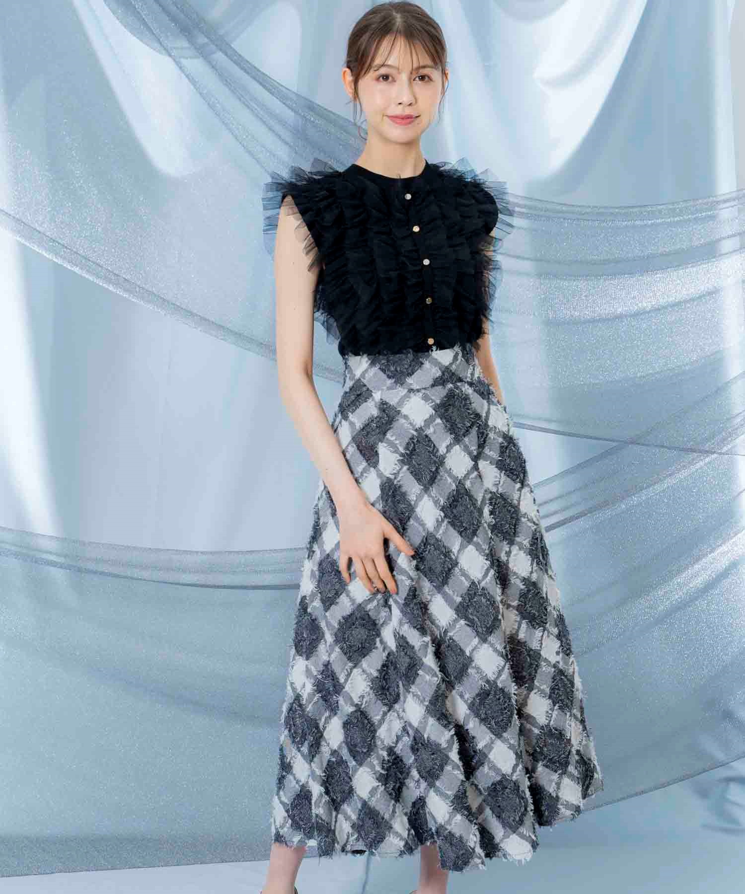 フリンジチェックスカート | フレアスカート | NOELA OFFICIAL WEB STORE