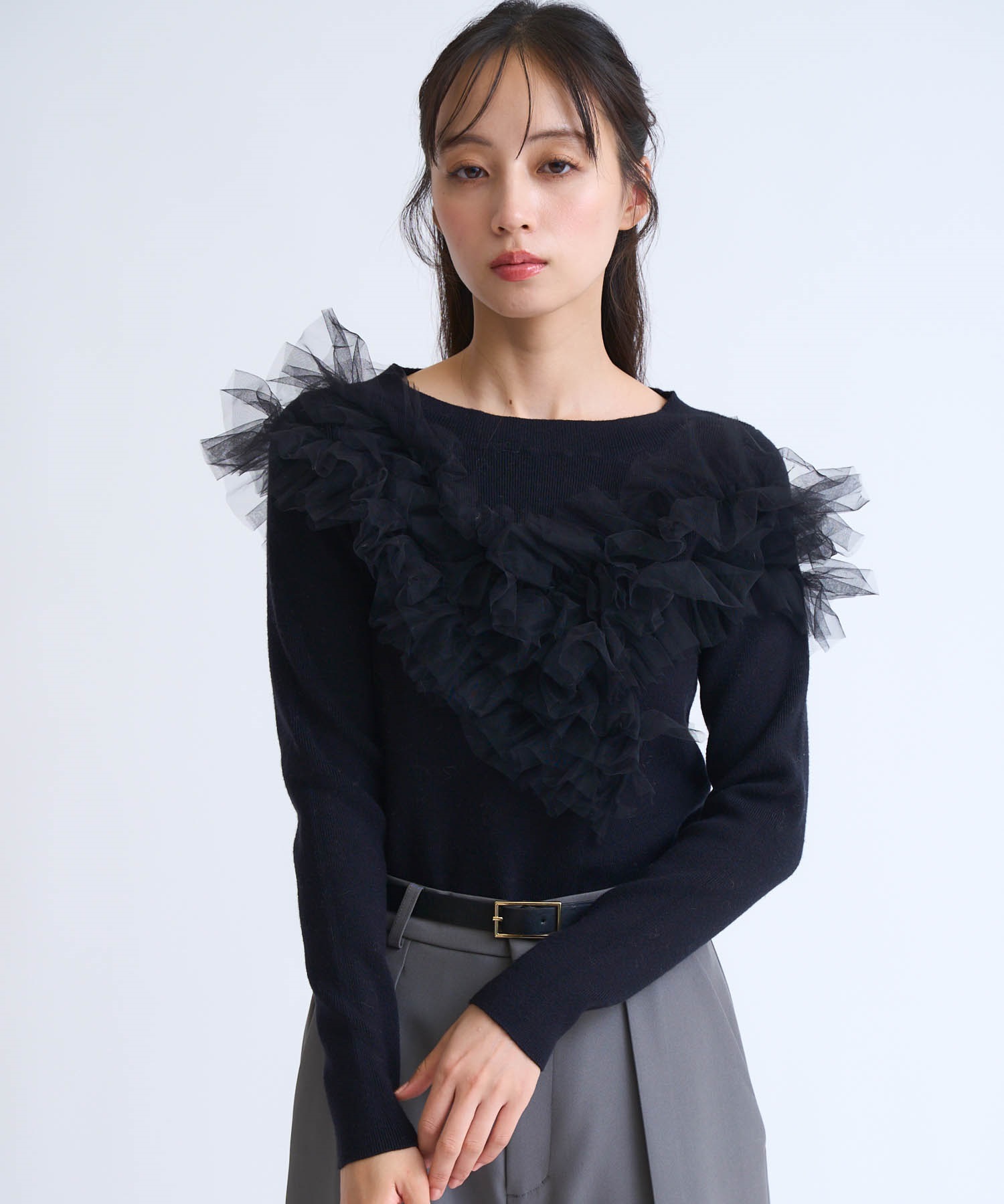チュールフリルドッキングニット | ニット | NOELA OFFICIAL WEB STORE