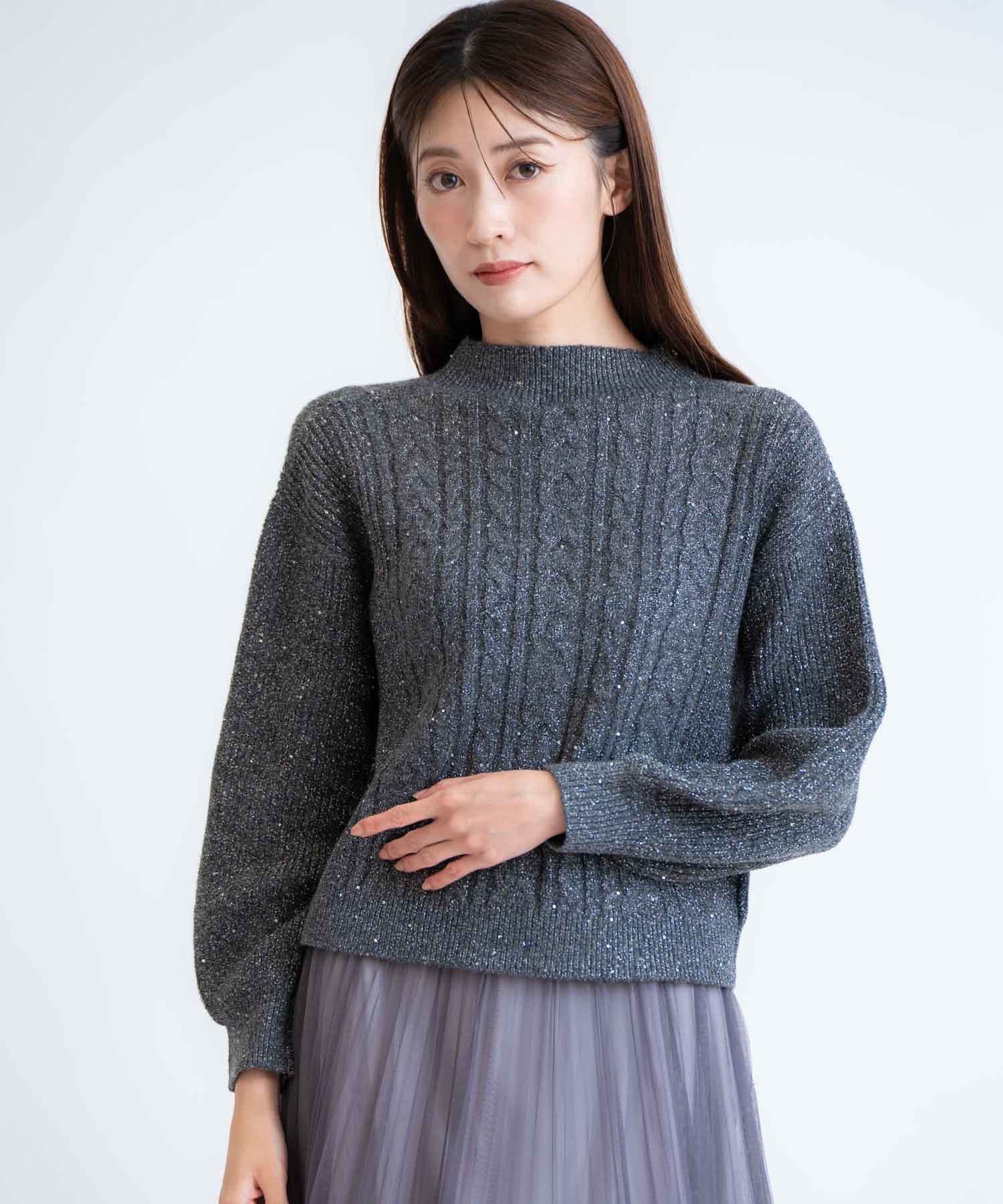 スパンコールラメケーブルニット | ニット | NOELA OFFICIAL WEB STORE