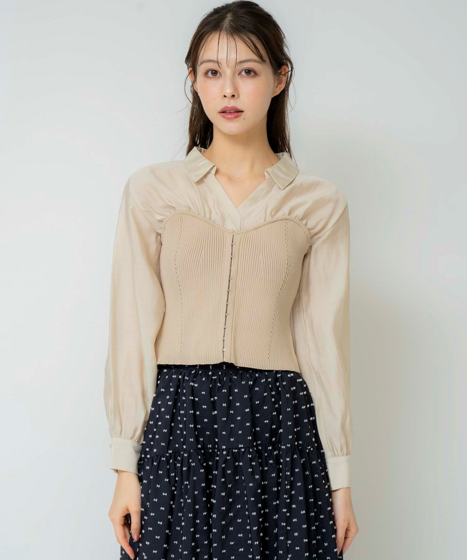 シャツドッキングビスチェニット | ニット | NOELA OFFICIAL WEB STORE