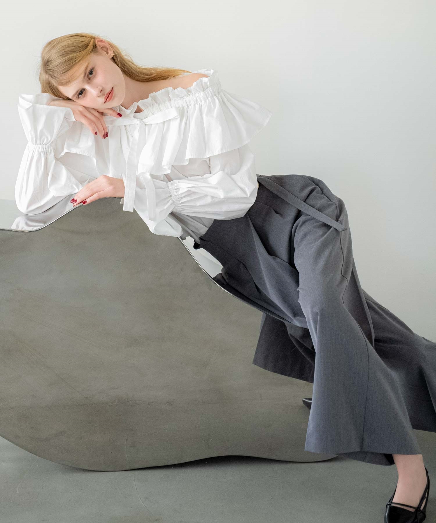 アシメフレアハイウエストデニムスカート | フレアスカート | NOELA