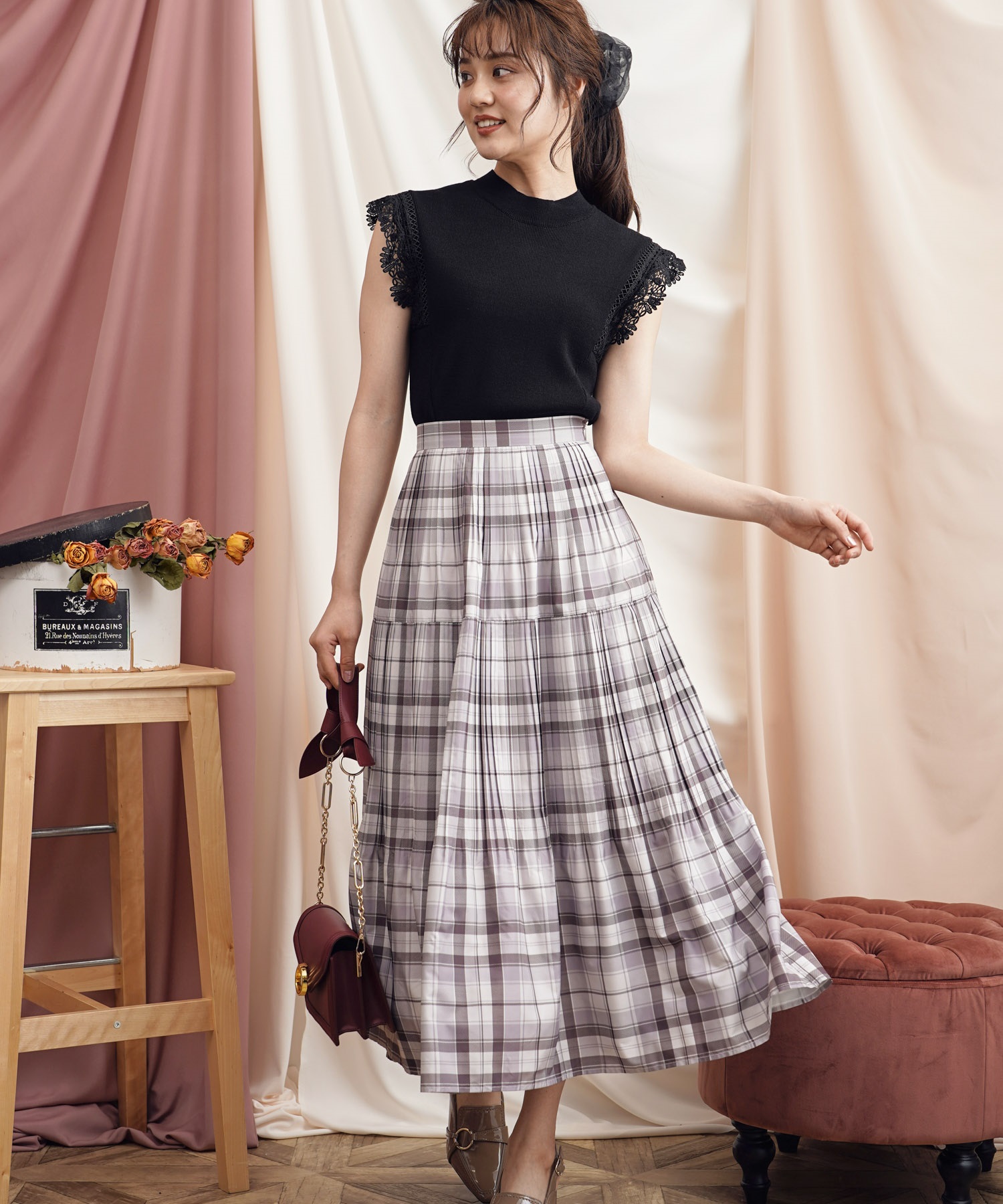 タフタチェックスカート | フレアスカート | NOELA OFFICIAL WEB STORE