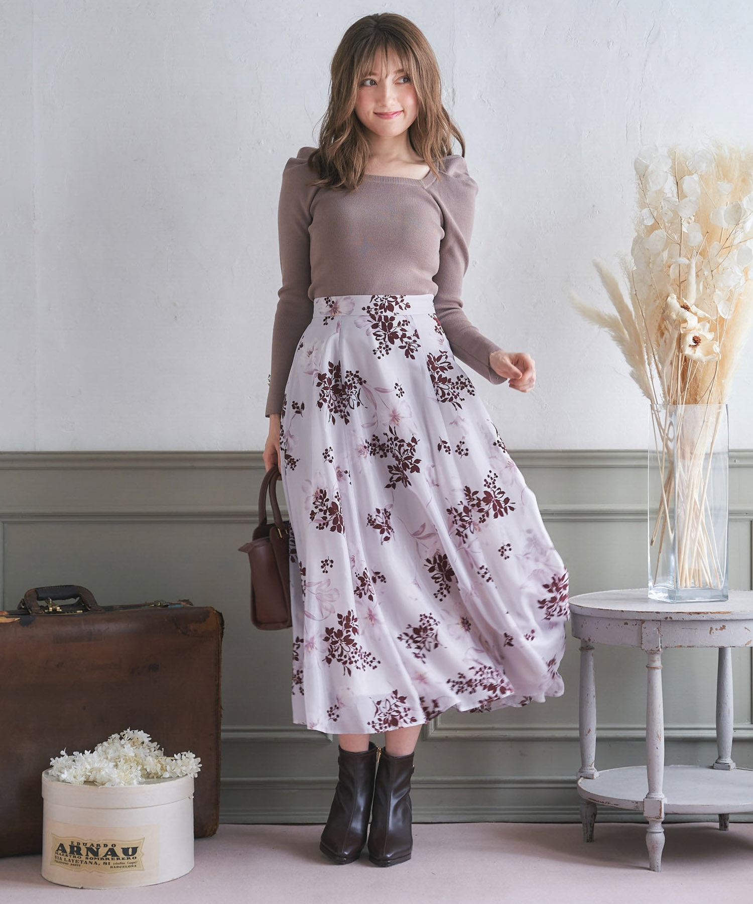 フロッキーフラワースカート | フレアスカート | NOELA OFFICIAL WEB STORE