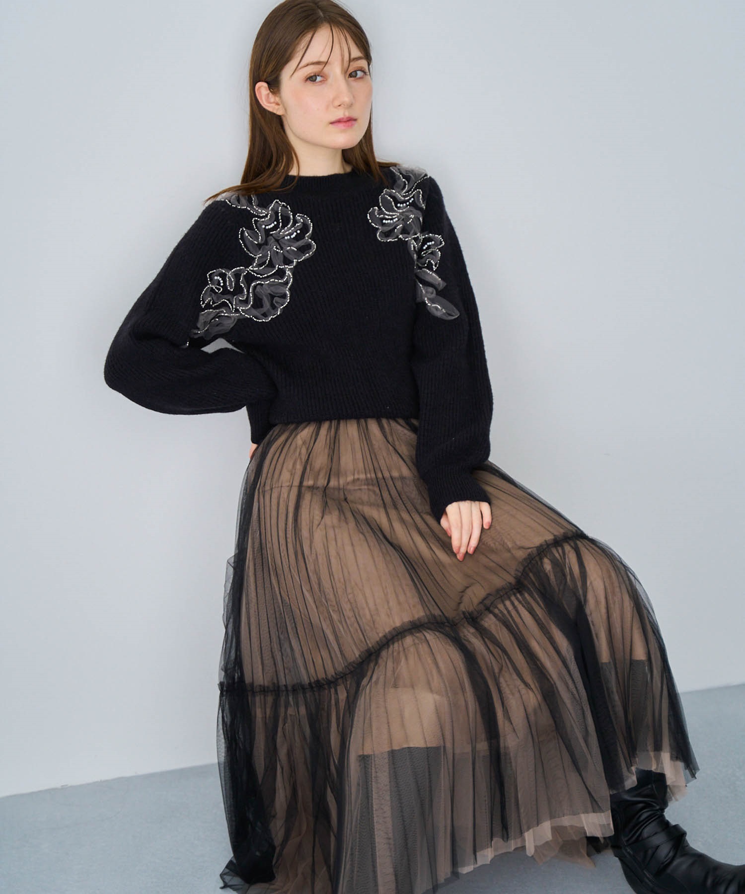 ビジュー刺繍ニット | ニット | NOELA OFFICIAL WEB STORE