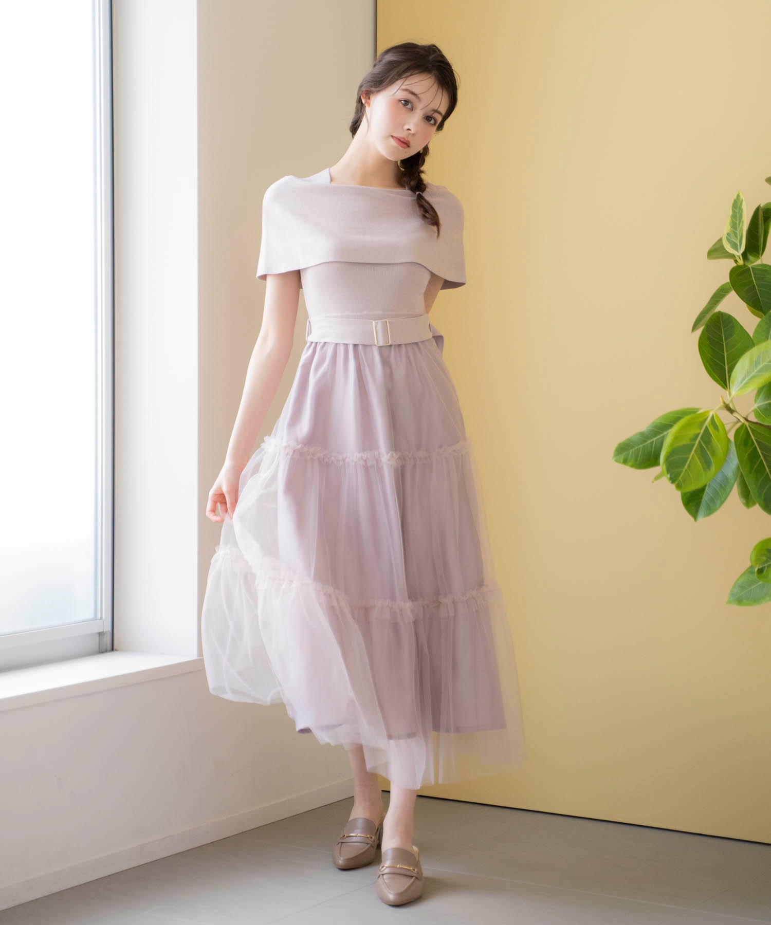 ケープチュールドッキングワンピ | ニットワンピース | NOELA OFFICIAL