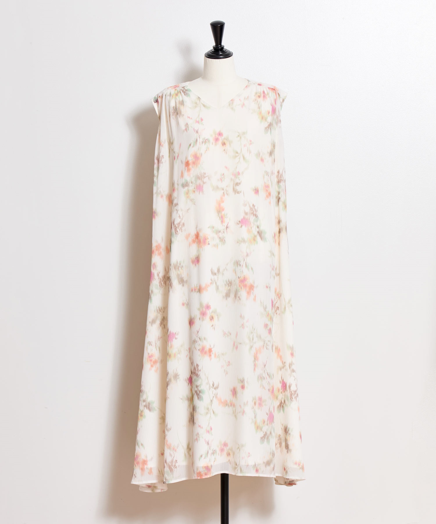 15周年】【SSサイズあり】ぼかしフラワー楊柳ワンピ | ロング