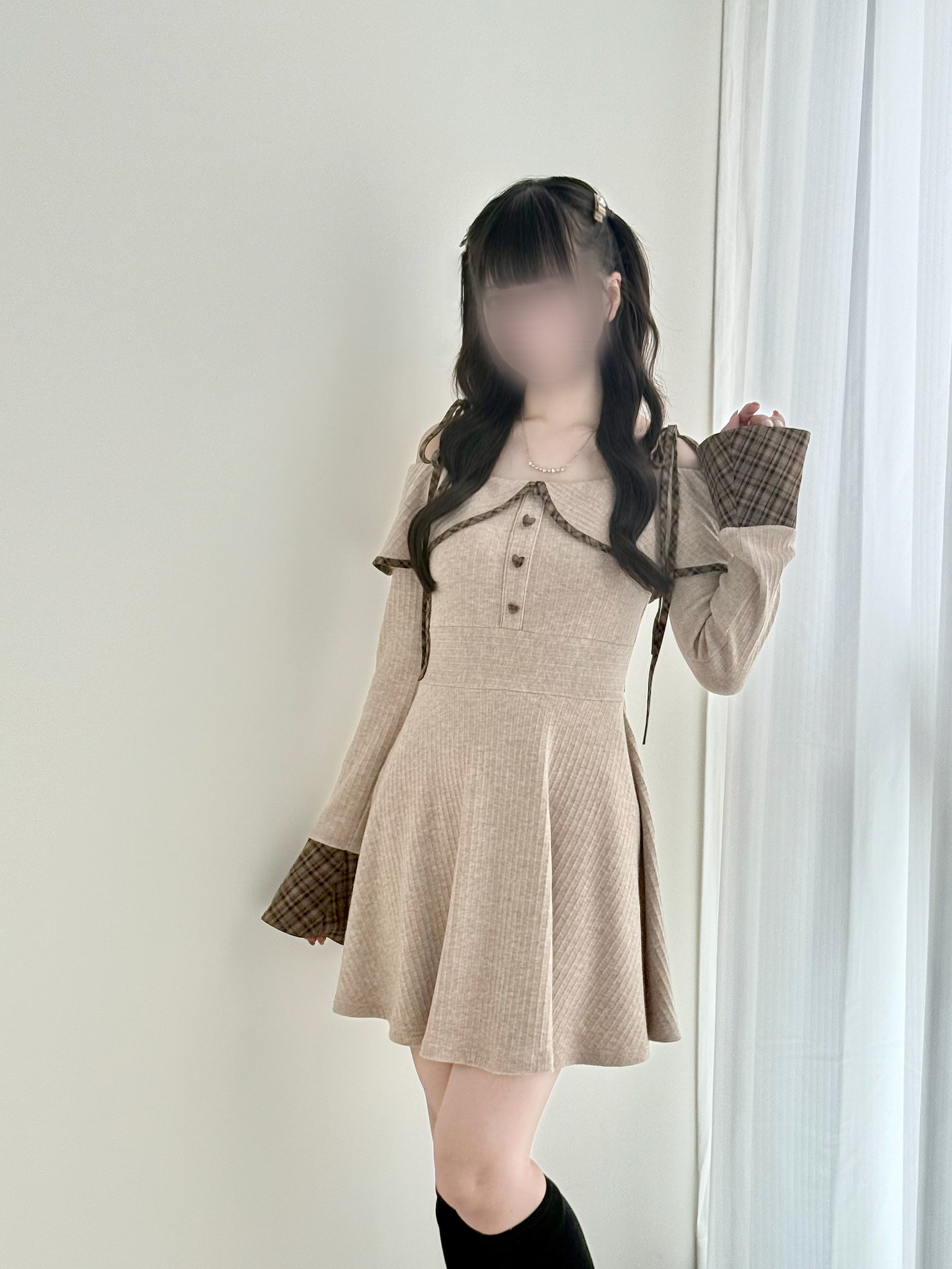 BunnyLis:リボンオフショルダーニットトップス – NoGenki