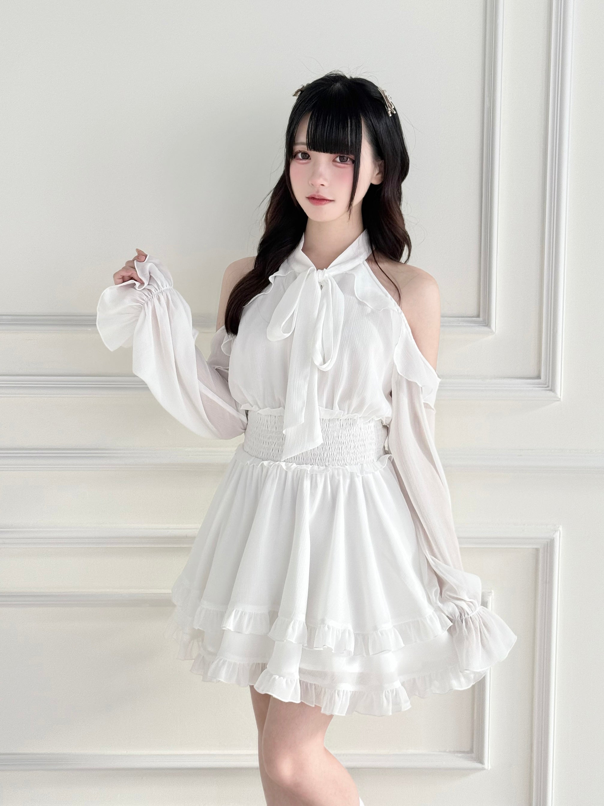 BunnyLis:リボンオフショルダーニットトップス – NoGenki