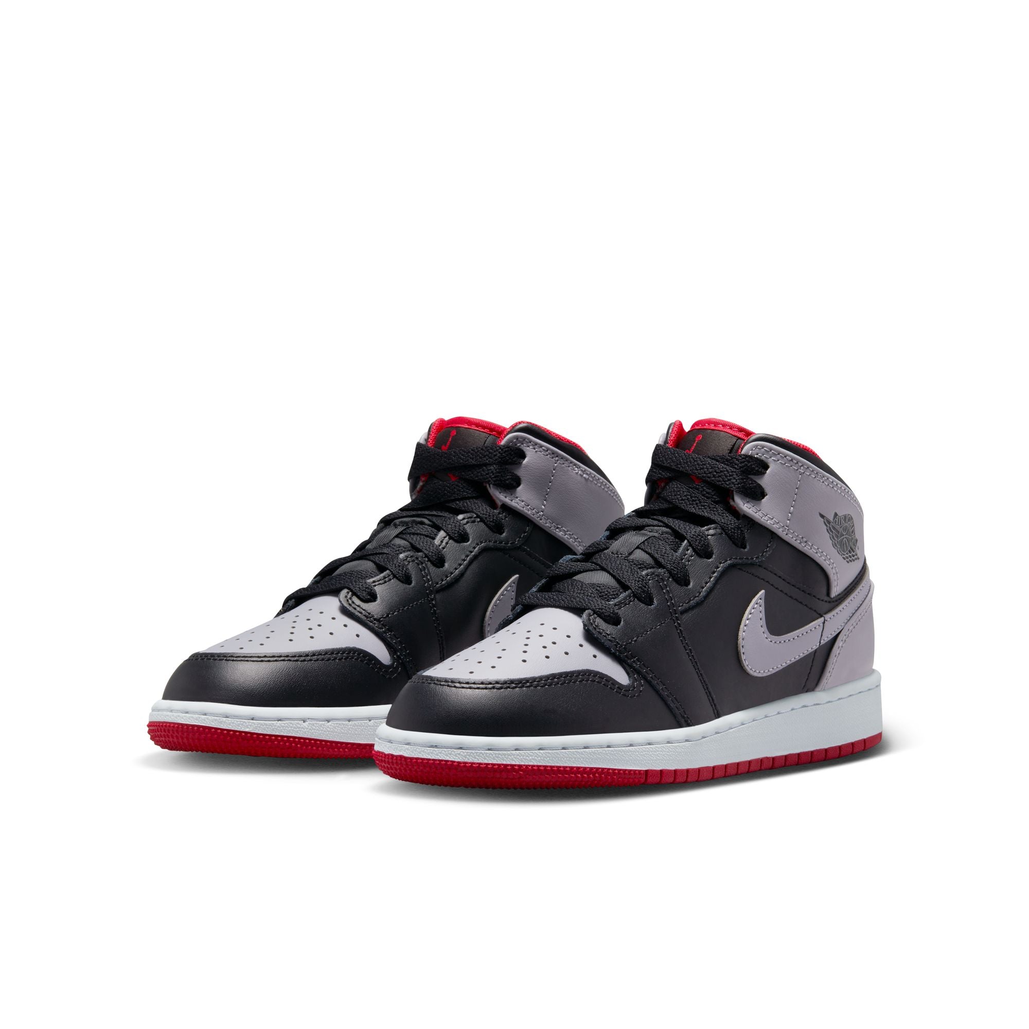 Jordan - Boy - GS Air Jordan 1 Mid - Black/Cement Grey/Fire Red