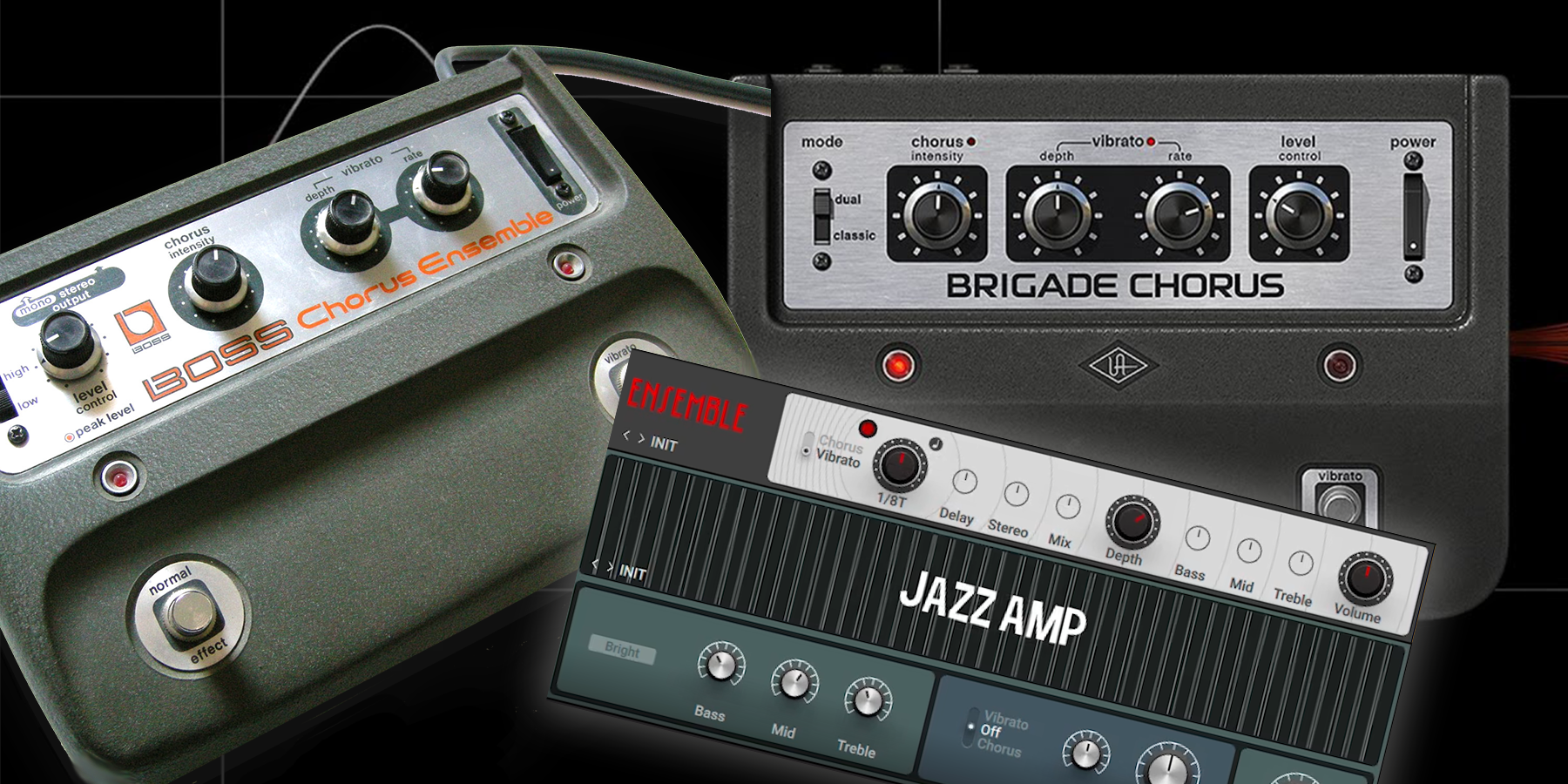 Boss CE-1 Compared to the UA Brigade and NI Guitar Rig Ensemble