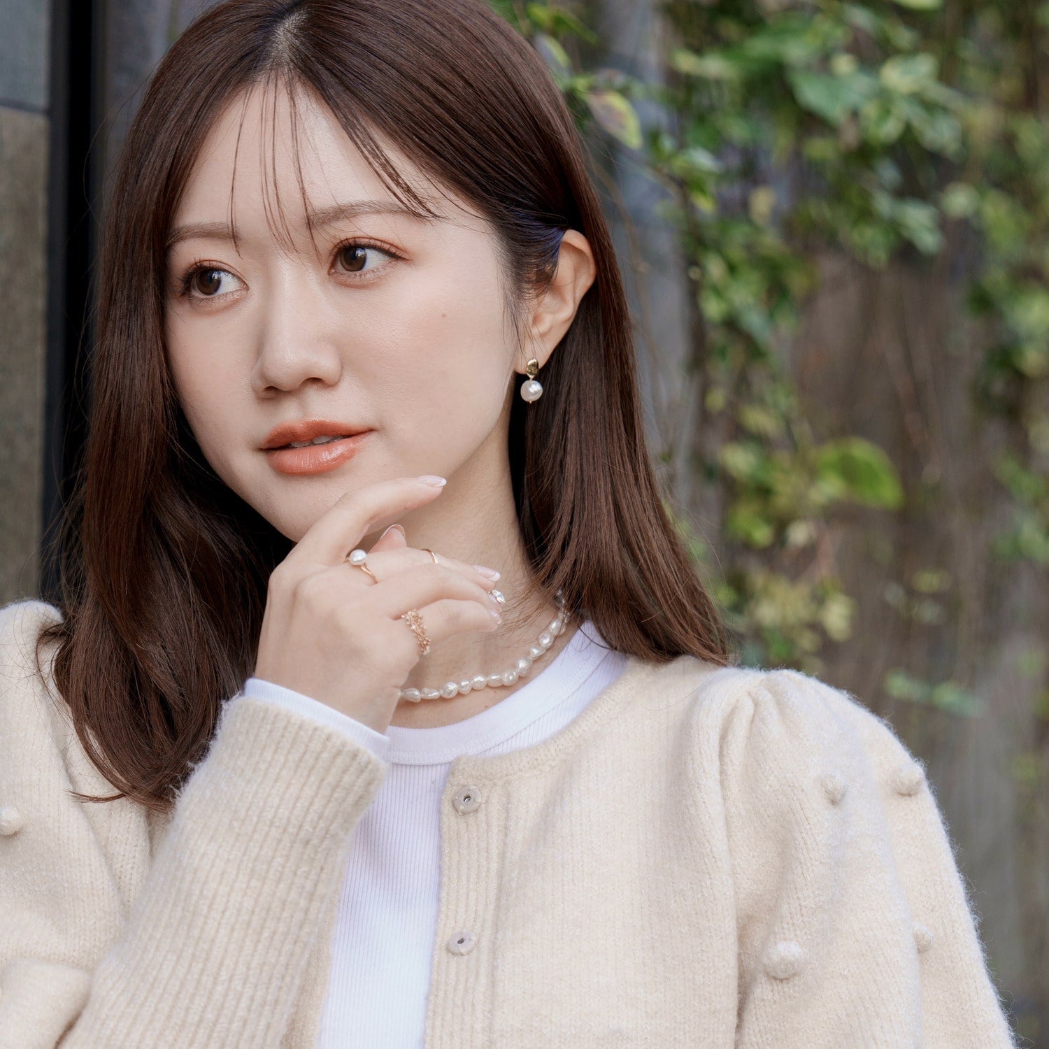 SAORIさんご着用【Pocket Ring】K10パールリング｜リング｜ノジェス