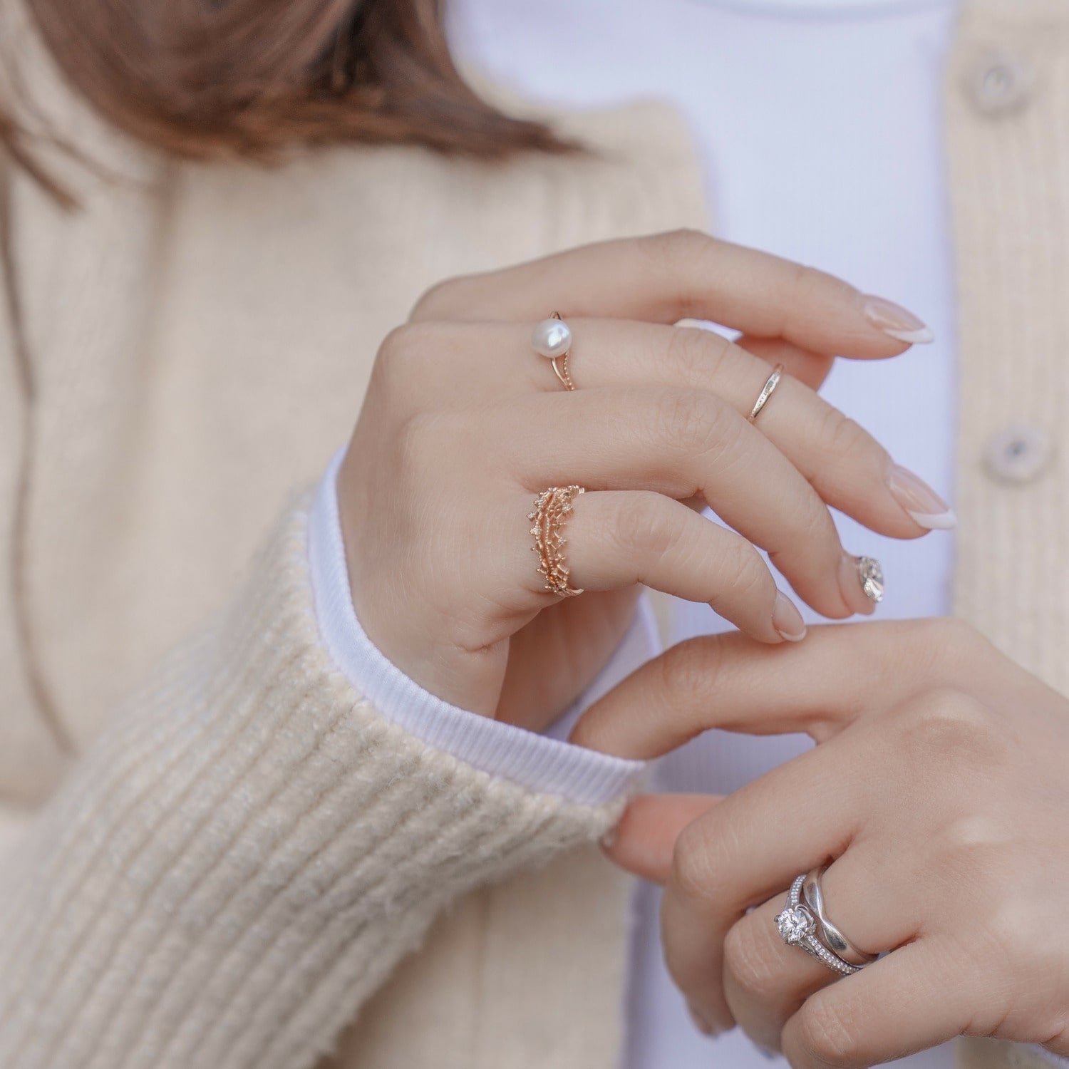 SAORIさんご着用】K10ダイヤモンドピンキーリング｜ピンキーリング