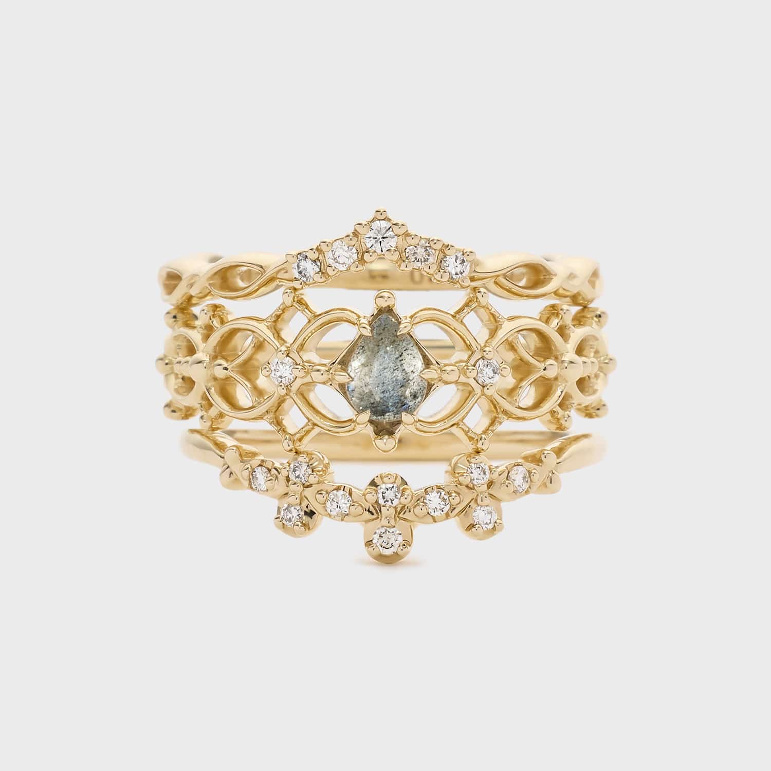 Pocket Ring】K10ラブラドライトピンキーリング｜ピンキーリング