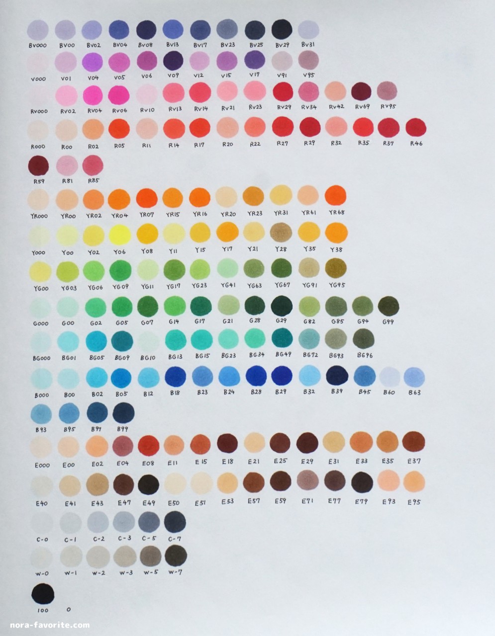 コピックチャオ】 全180色の色見本をご紹介！