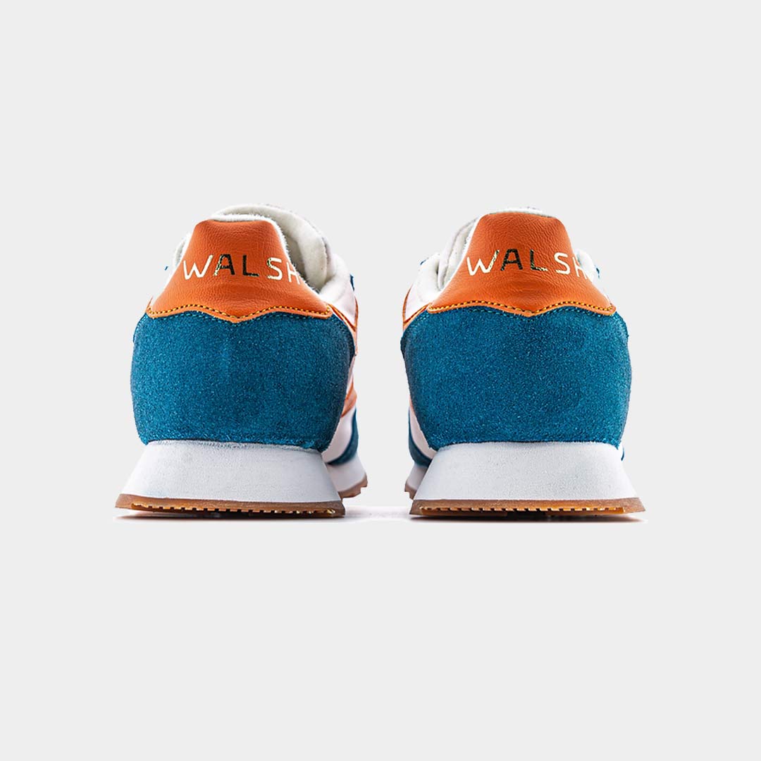 Norman Walsh - Retro Shoes - Horwich - White Teal Orange - Made in UK