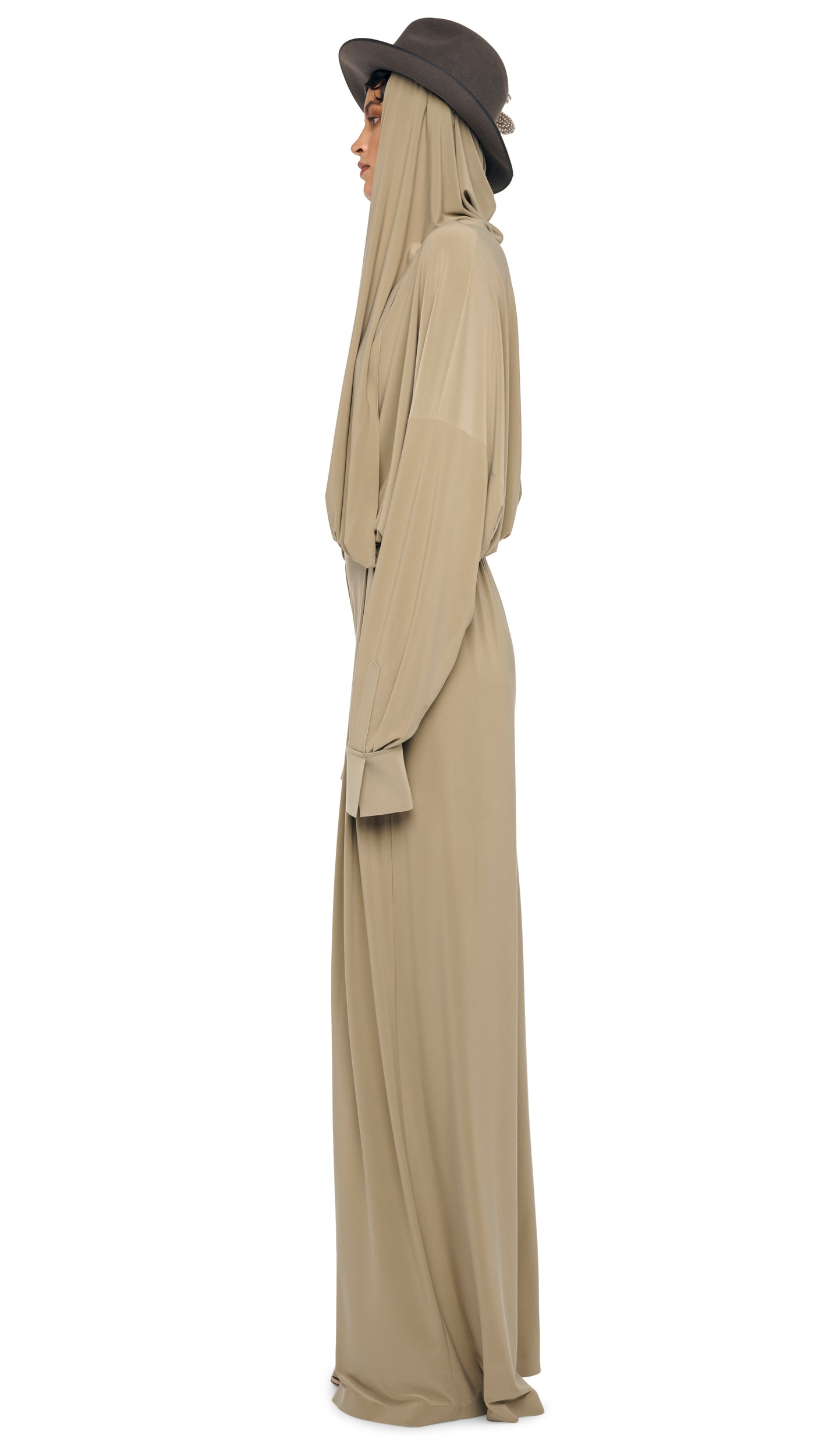 HOODED SUPER OS BF NK SHIRT BODYSUIT – Elm – Norma Kamali