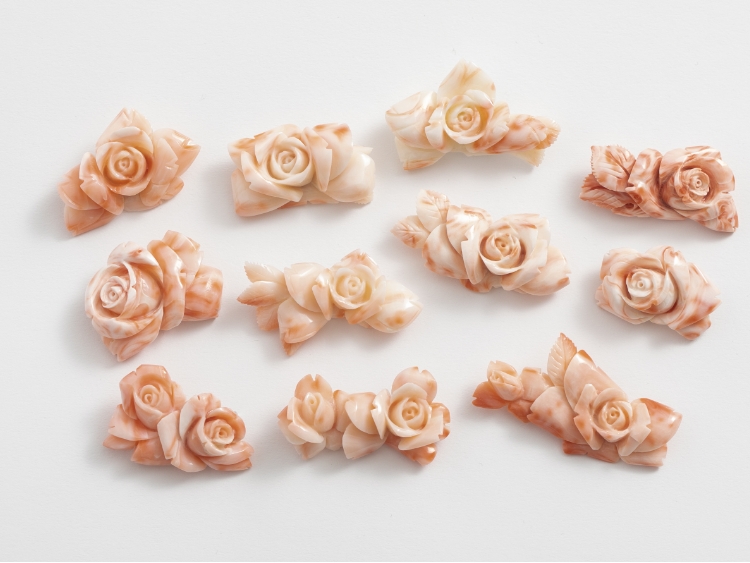 高知の珊瑚ブローチ大 薔薇K -【当店限定】すべて1点もの、高知から