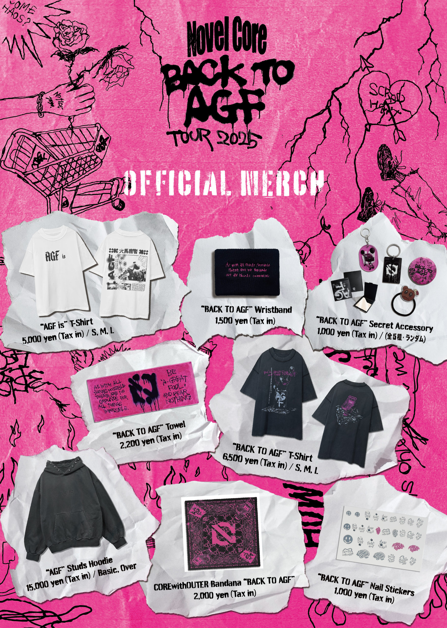 BACK TO AGF” TOUR 2025』追加グッズ販売のお知らせ | Novel Core