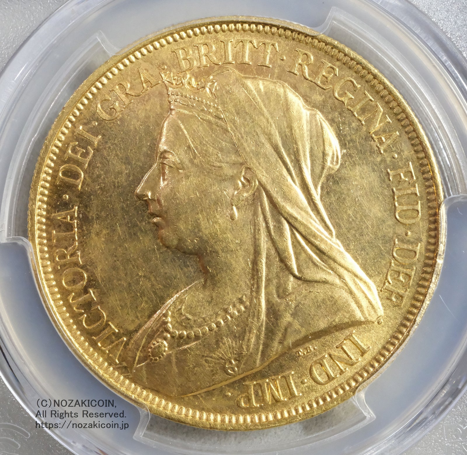 イギリス ヴィクトリア女王 オールドヘッド 5ポンド金貨 1893年 PCGS