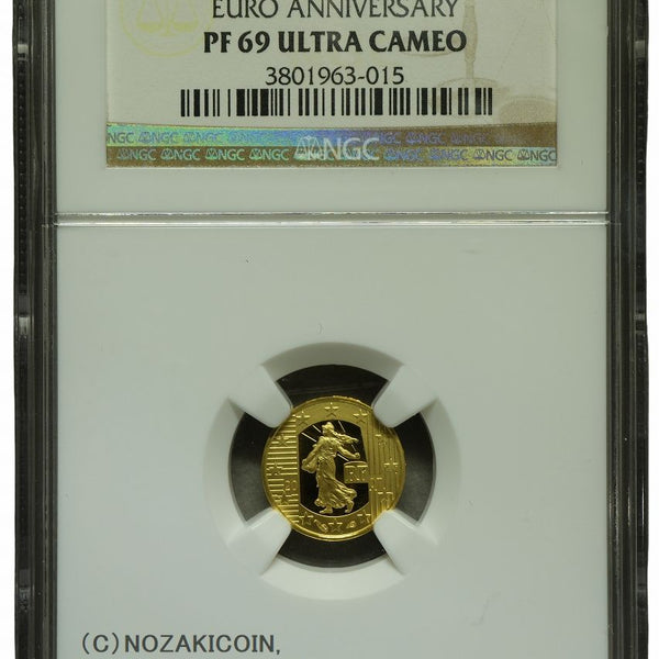 フランス ユーロ5周年記念 5ユーロ金貨 2007 NGC PF69 ULTRA CAMEO