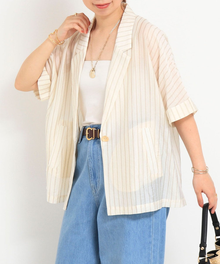 シルク調テーラーハーフスリーブジャケット（5-0819-3-05-002）｜MICO