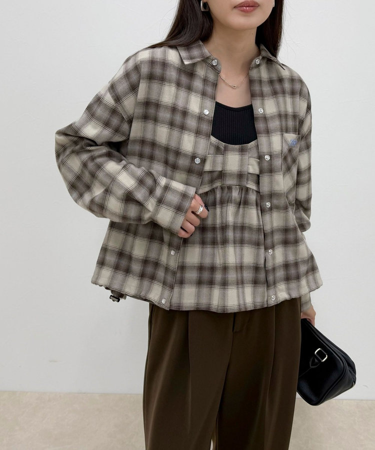 オンブレーチェックシャツブルゾン（5-0021-5-21-201）｜fredy emue