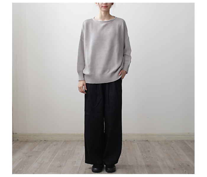 mao made(マオメイド)ボートネックざっくりプルオーバー | 山口県下関